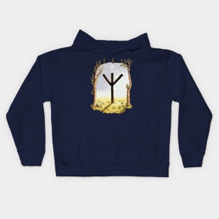 rune algiz - magical symbol Kids Hoodie